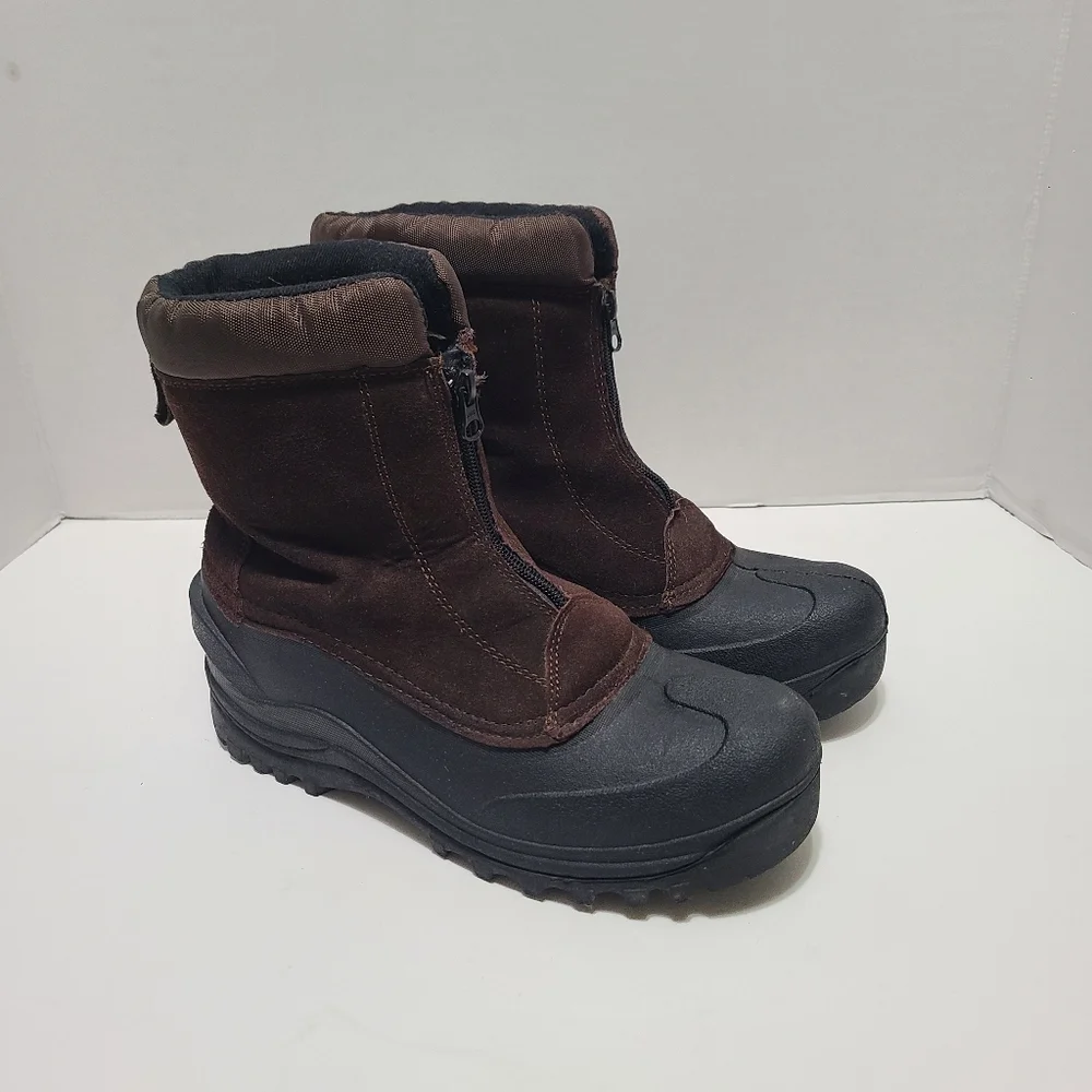 Itasca‎ Men's Brown and Black Zip Up Winter Boots Size 8